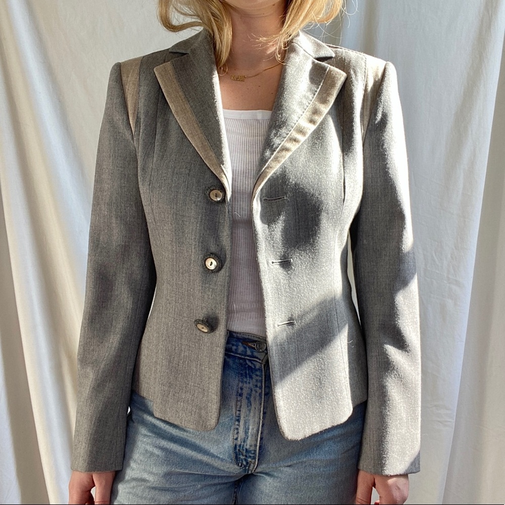 Vintage Y2K Moschino Two Toned Cheap & Chic Gray Blazer